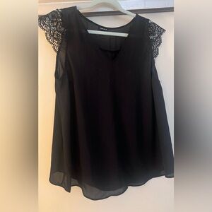 Torrid Elegant Black Lace Sleeve Blouse